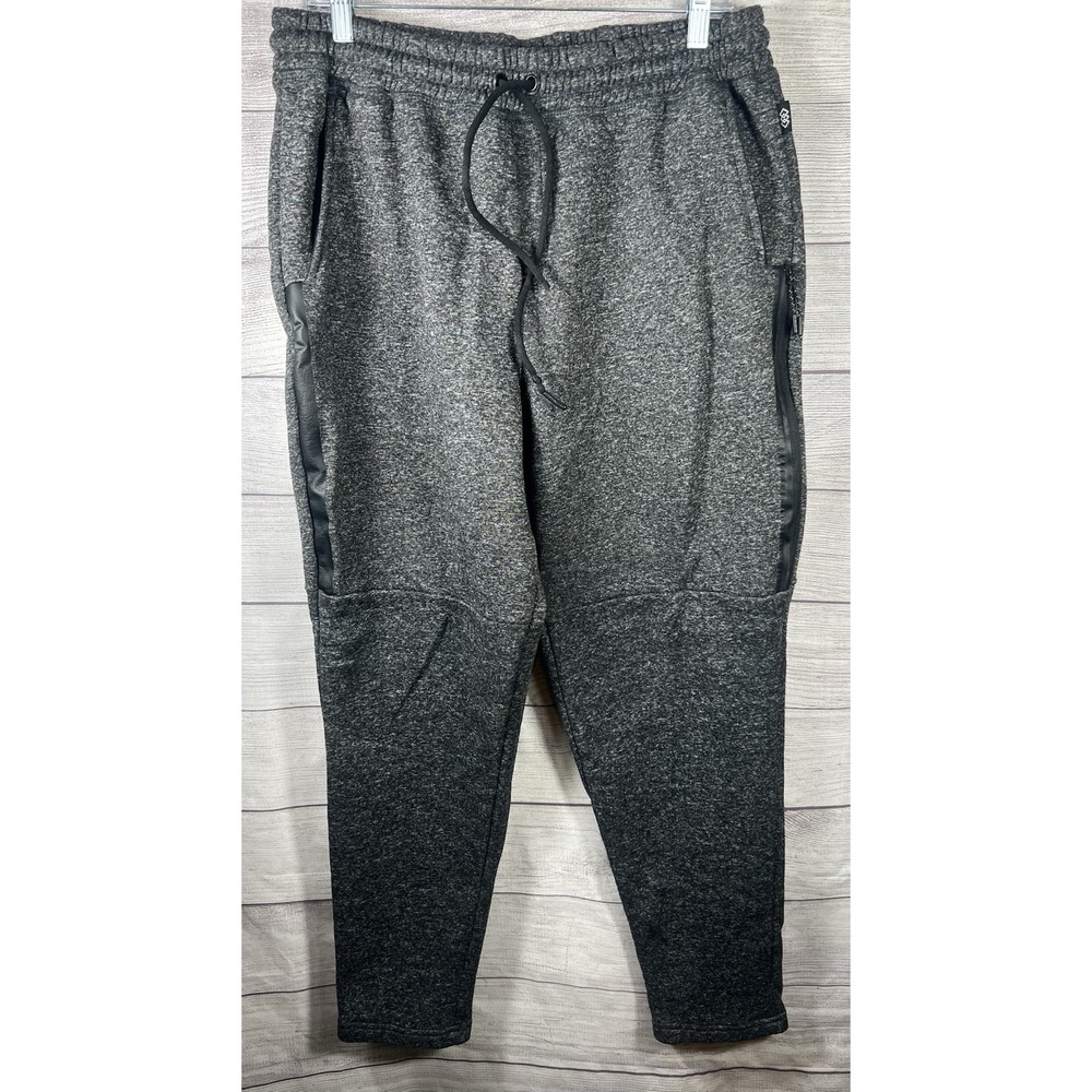 Legend Jogger Pants Mens Size XL Black/Grey Tapered Sweats Drawstring Sweatpants